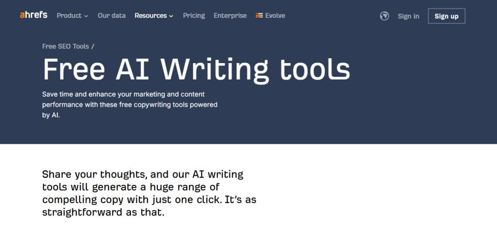 Ahrefs AI Writing Assistant