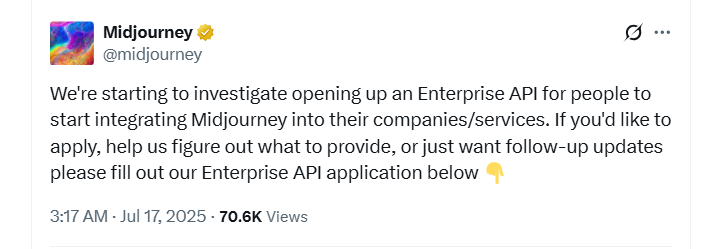 MidJourney Enterprise API 