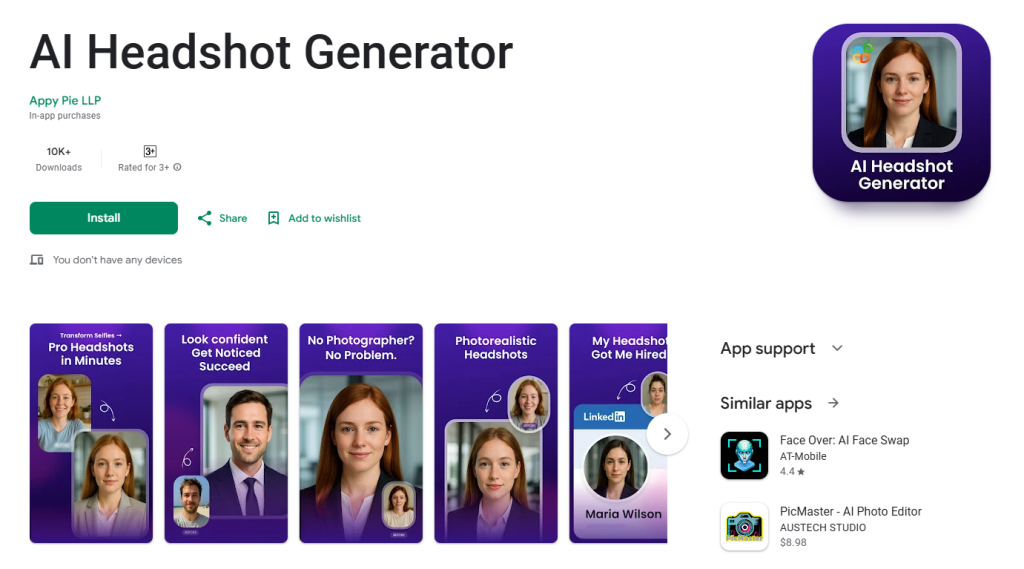 Appy Pie AI Headshot Generator