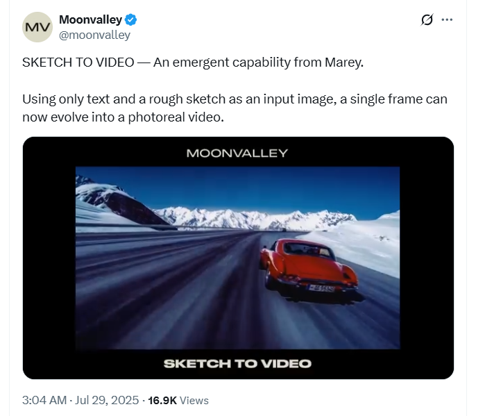 Moonvalley's Sketch-to-Video