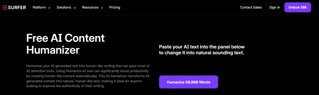 Surfer SEO AI Humanizer