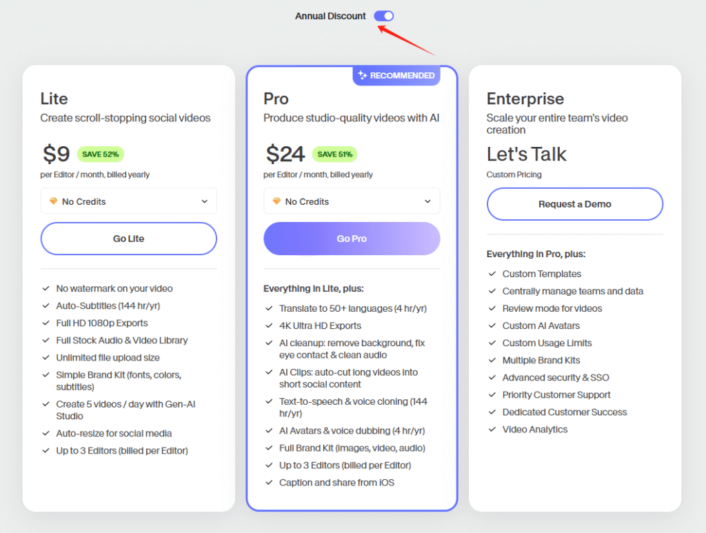 Veed.io Pricing