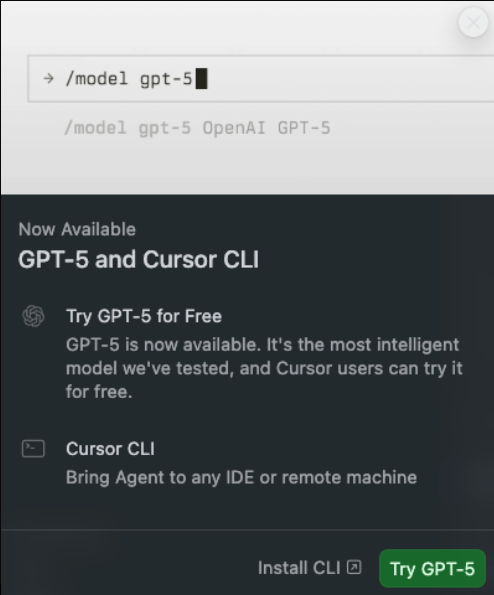 Cursor's free GPT-5 for developers