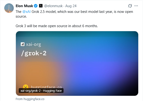xAI Grok 2.5 open source
