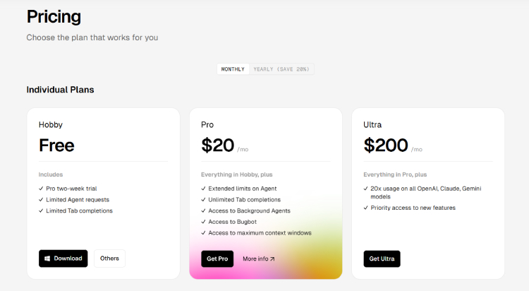 Cursor' Pricing
