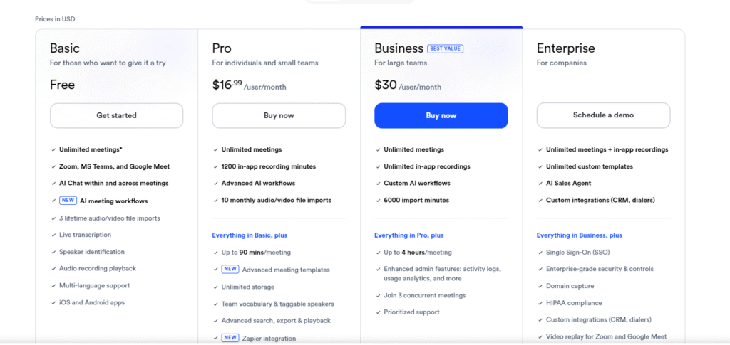 Otter.ai price