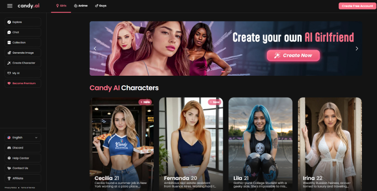 Best AI Girlfriend App：Candy AI