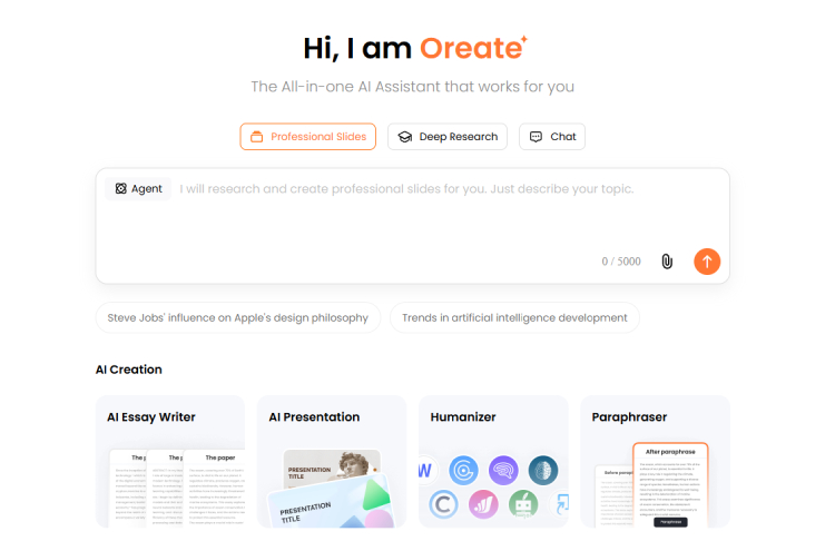 Oreate AI -  A One-Stop AI Workspace for Efficient Creation and Presentation