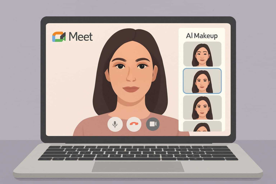 Google Meet AI Makeup features