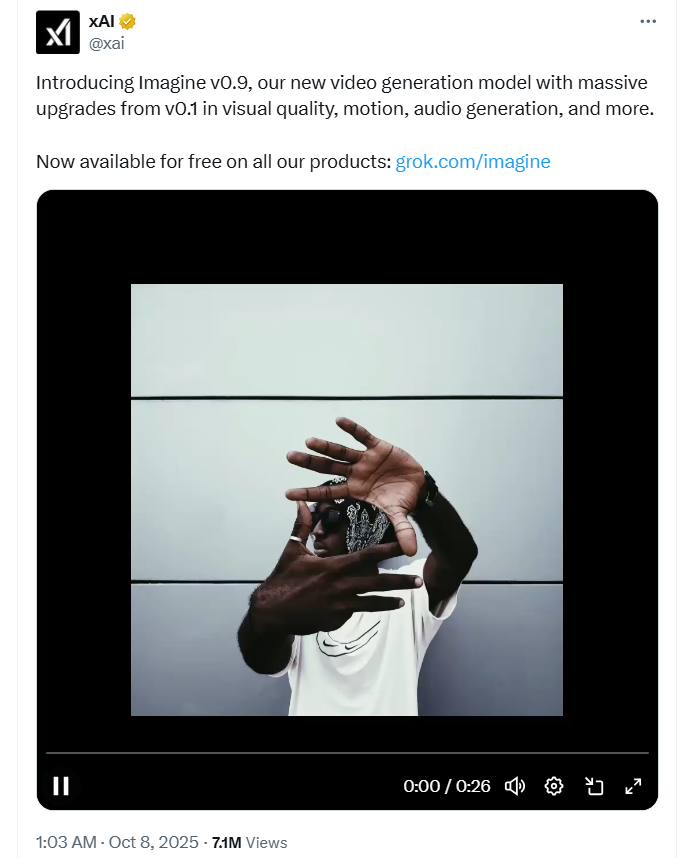 Grok Imagine v0.9