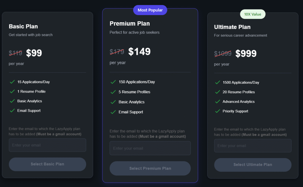LazyApply Pricing LazyApply Pricing