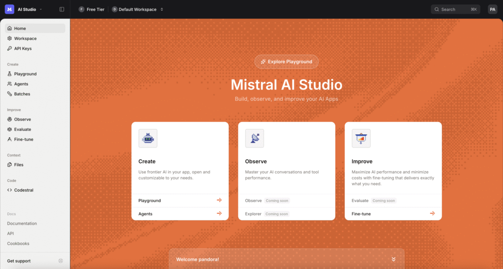 Mistral AI Studio