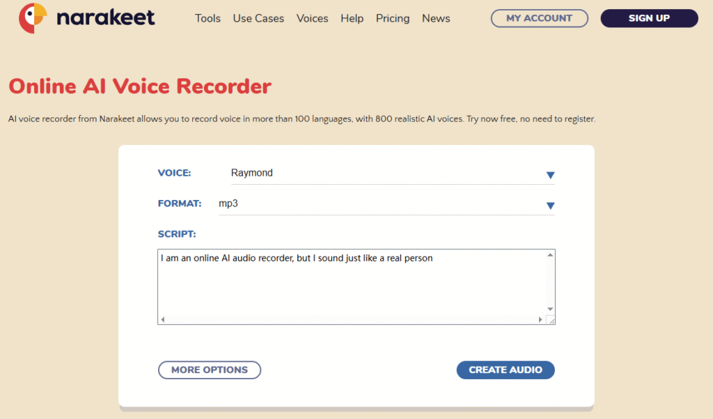 Narakeet Voice Recorder