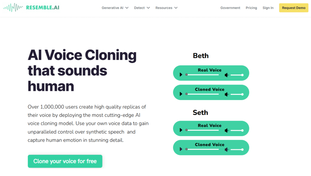 Resemble AI Cloning