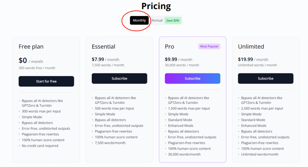 grubby ai pricing