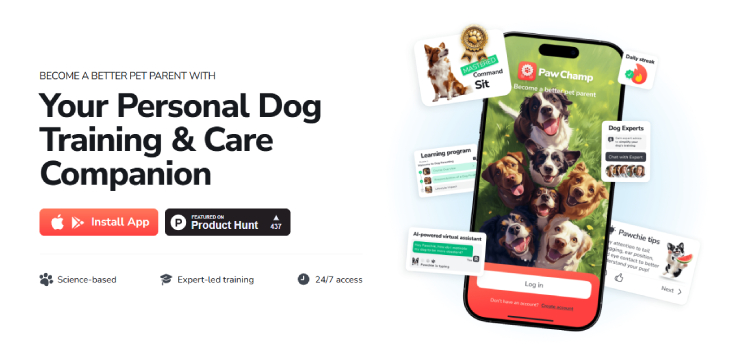 PawChamp - Dog Training and Care App: AI Companion and 24/7 Dog Experts