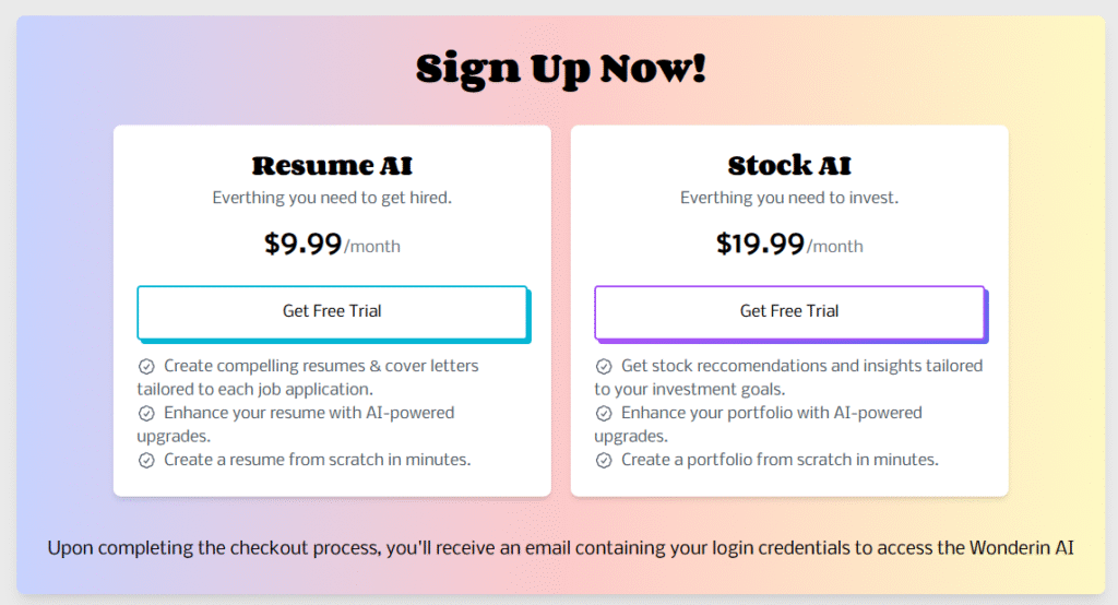wonderin ai pricing
