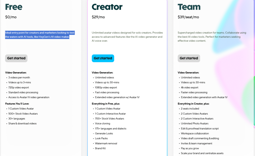 heygen pricing heygen pricing